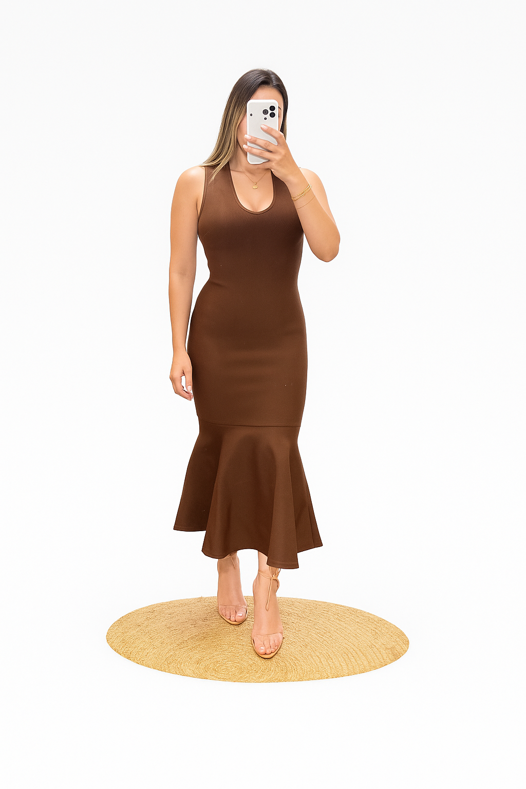 Vestido marrón corto