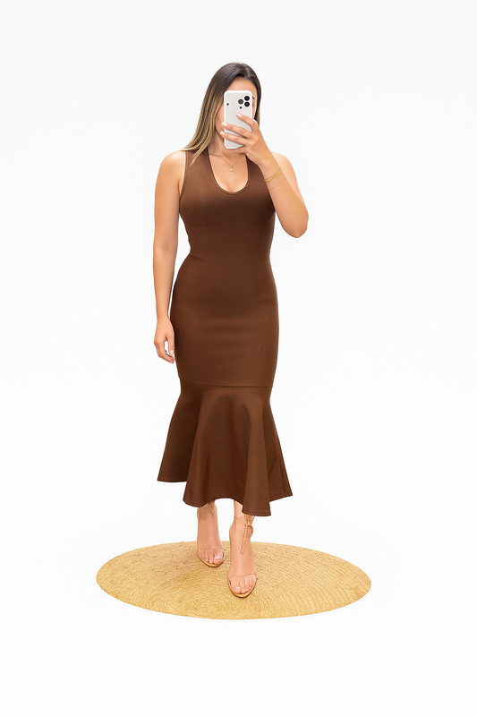 Vestido marrón corto